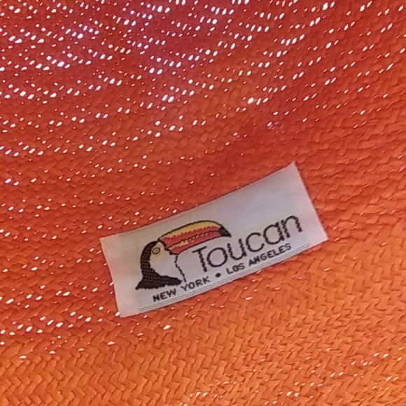 Vintage Toucan orange straw hat